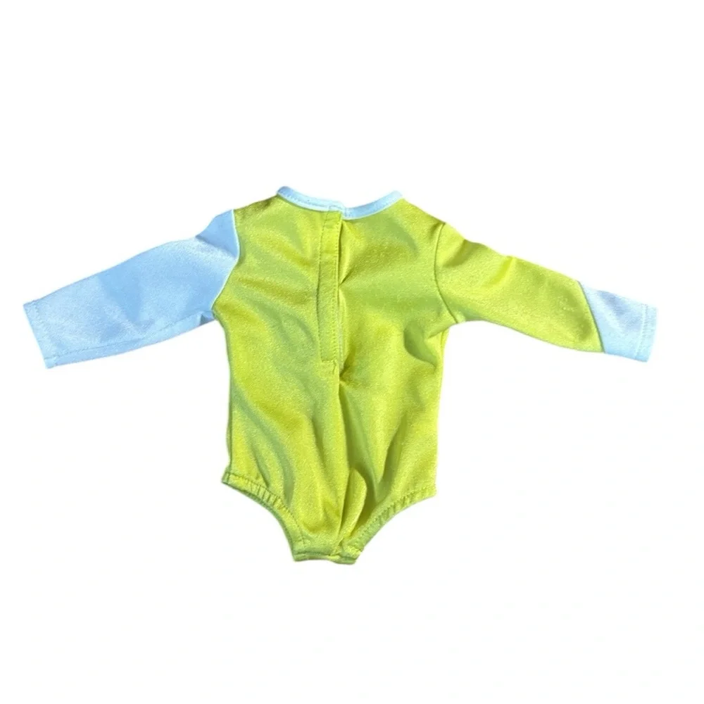 American Girl Doll Flower Power Outfit Blue Jeans-Yellow Leotard Top and Boots